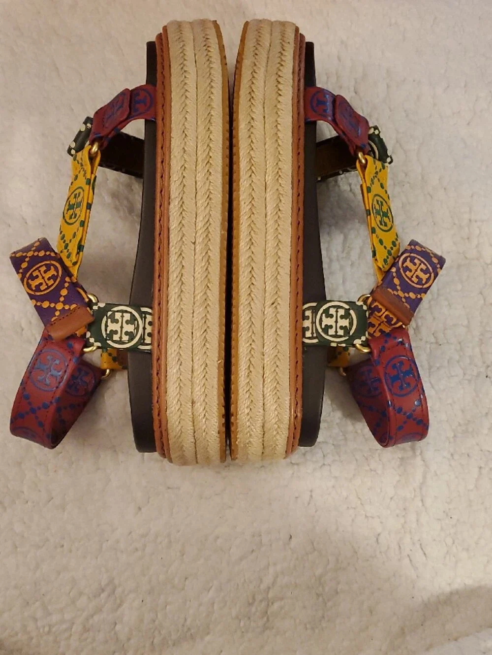 NWB Tory Burch T Monogram Rope Sport Sandal-SZ 8.5-Discontinued-in Bourbon/Coco